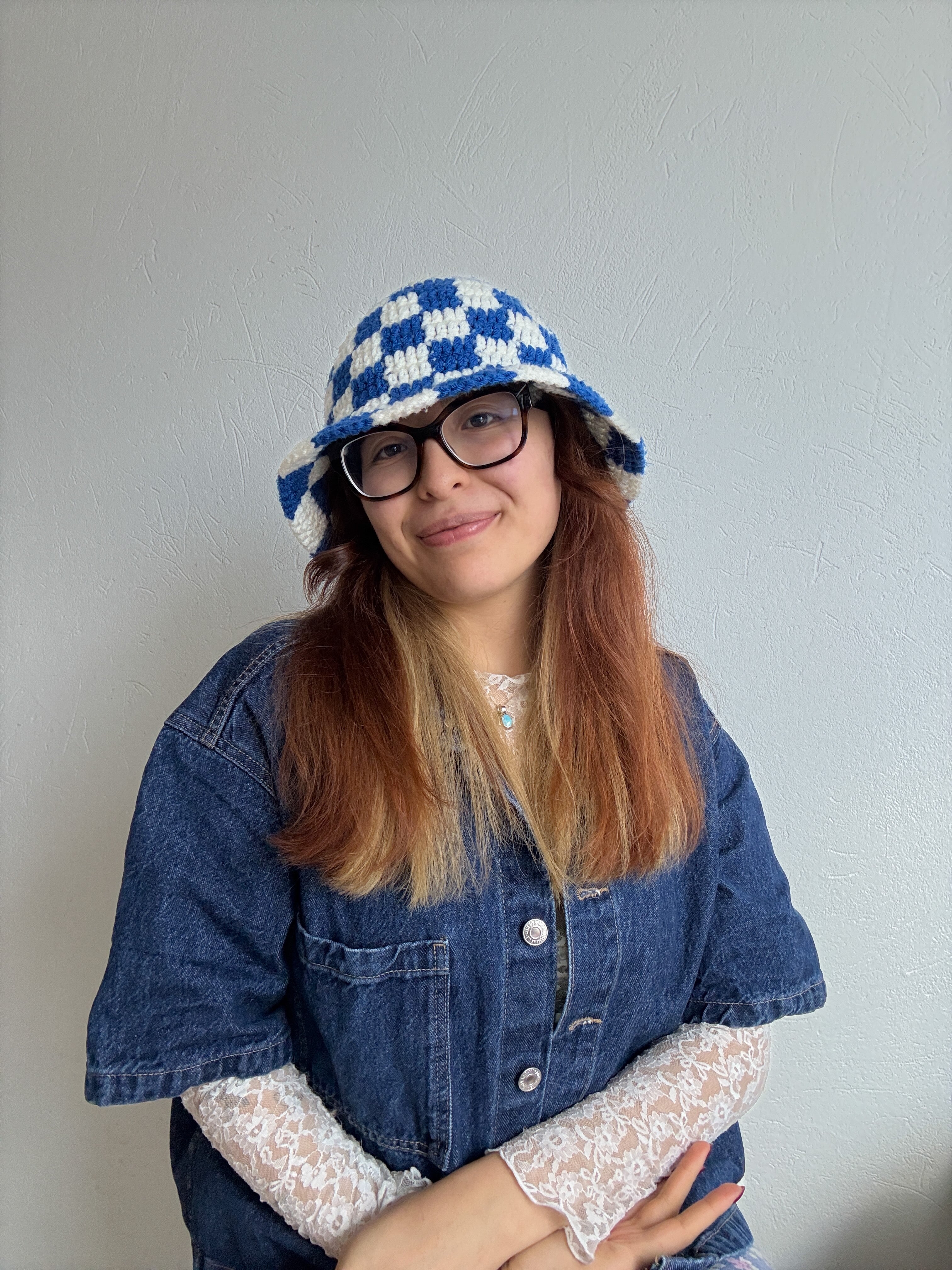 Bucket Hat - Cuadros Azul